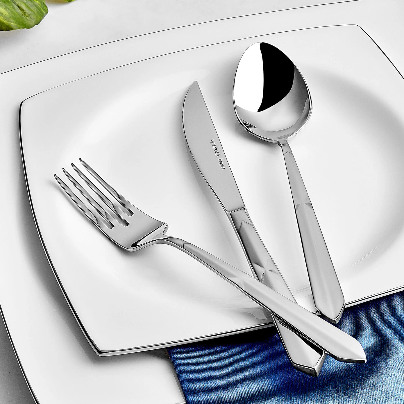 Elegance New Diamond Platinum 12 Person 84 Piece Cutlery Set