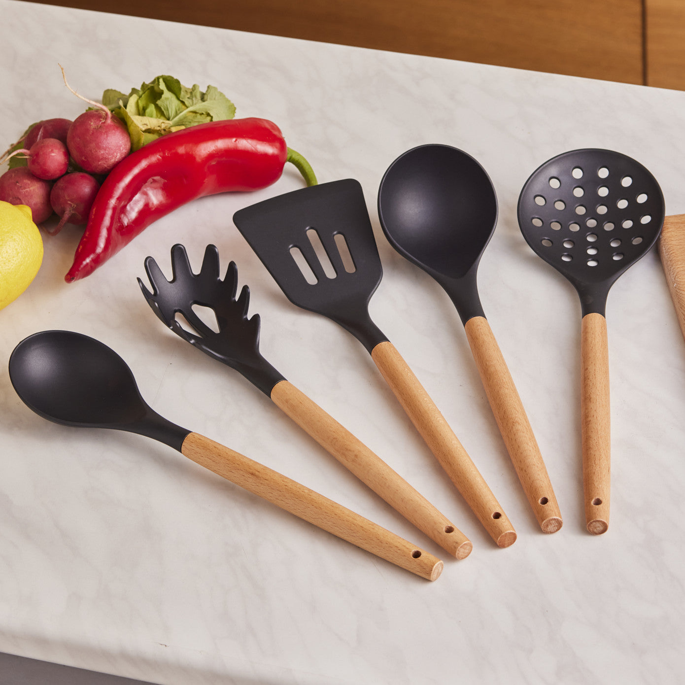 Burby Wood 14 Piece Service and Knife Set