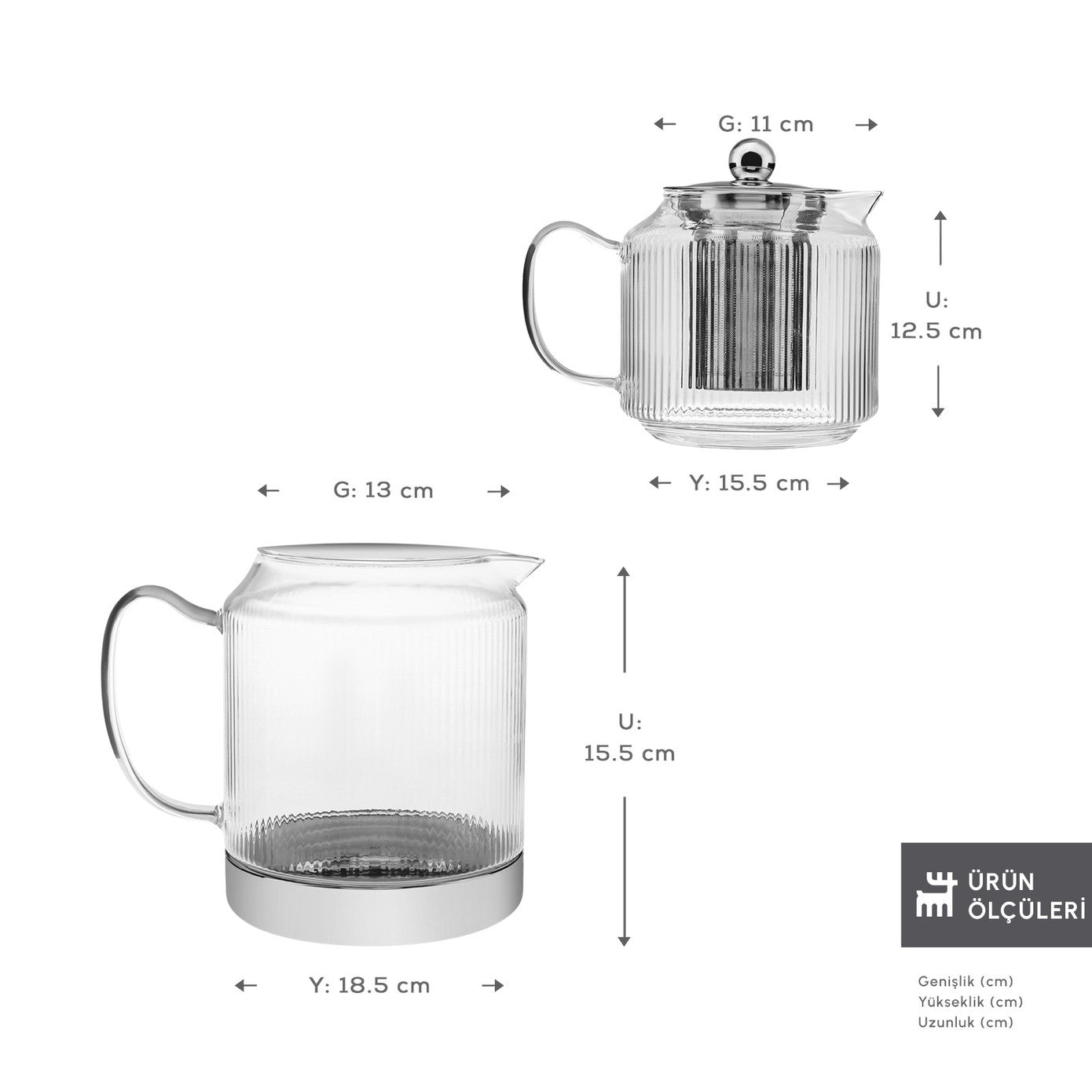Kelly Borosilicate Glass Midi Teapot with Induction Base
