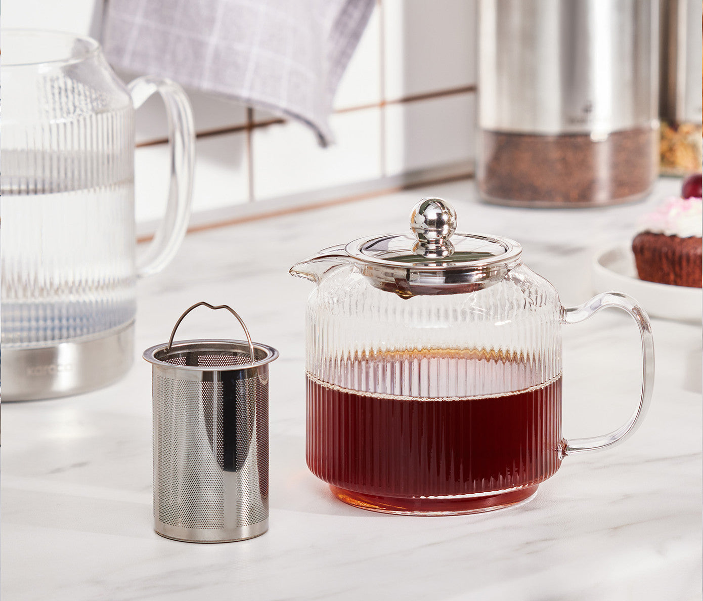 Kelly Borosilicate Glass Midi Teapot with Induction Base