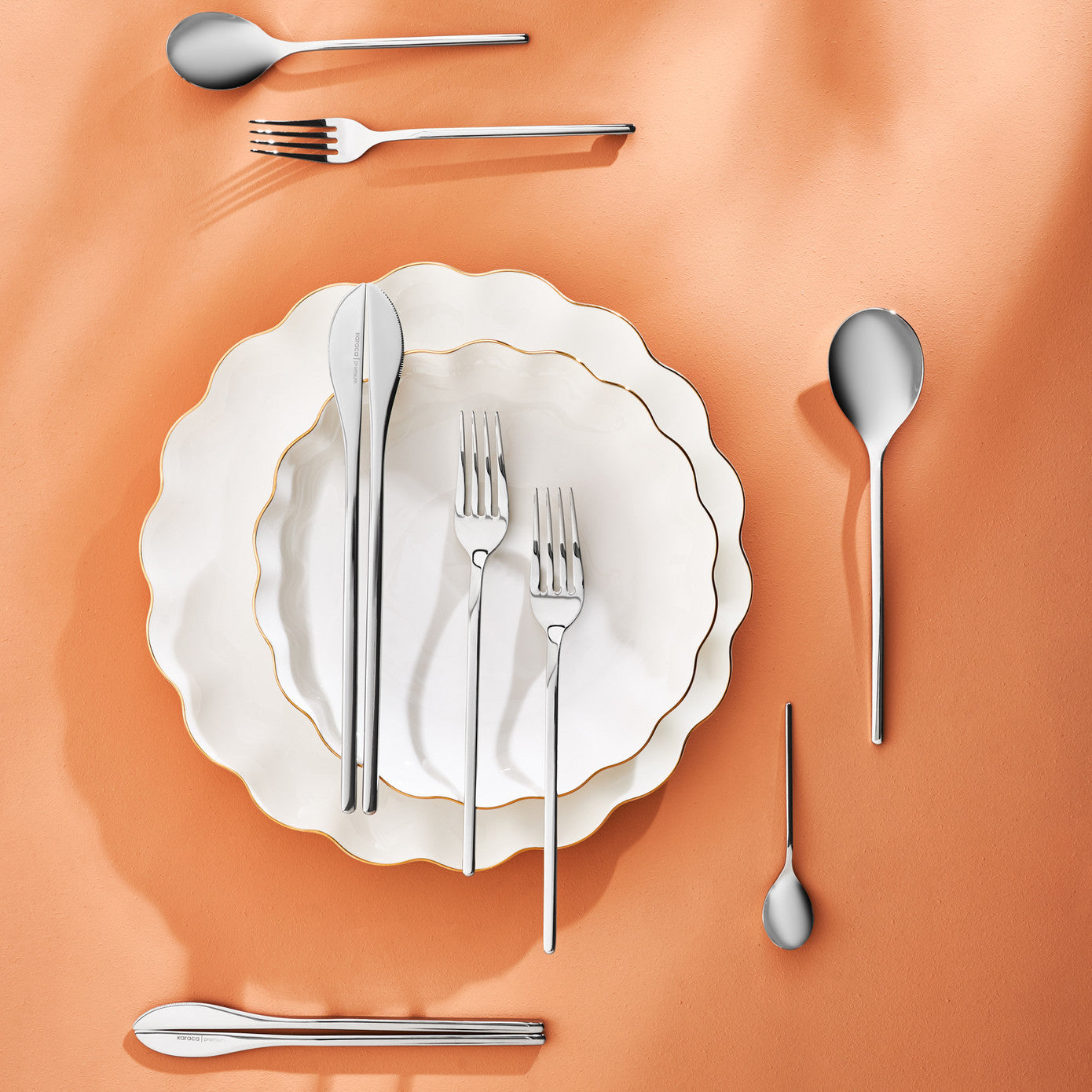 316 Premium Cappadocia Platinum 12 Person 84 Piece Cutlery Set