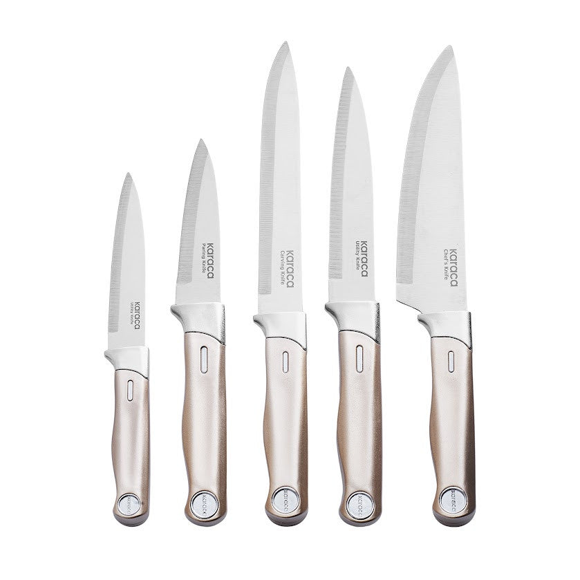 Mastermaid 6 Piece Knife Set Mineral Gold
