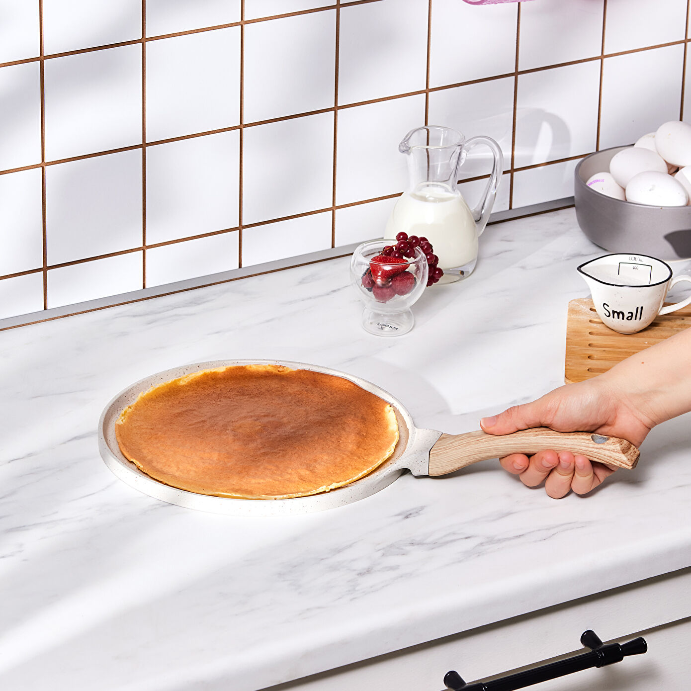 Biogranite Crepe Pan 26 Cm Cream