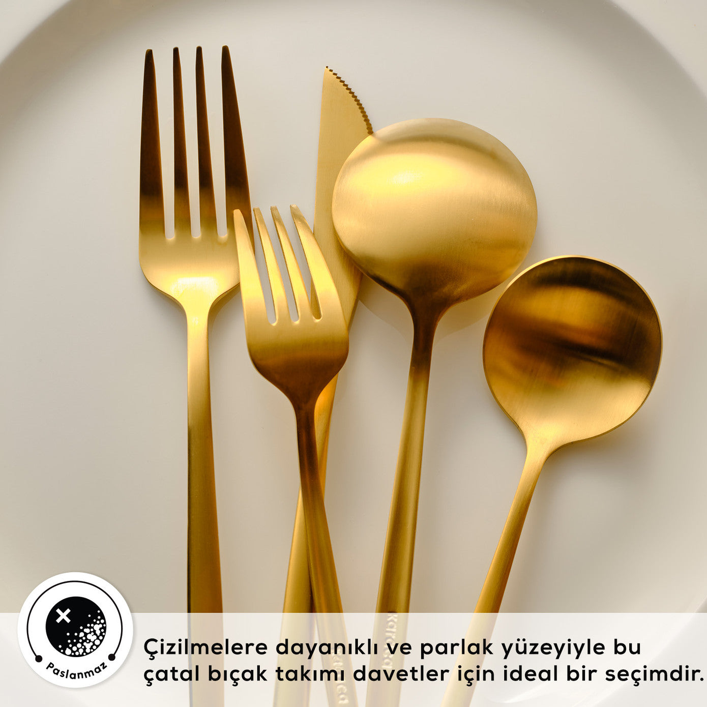 Orion Matte Gold 12 Person 60 Piece Cutlery Set