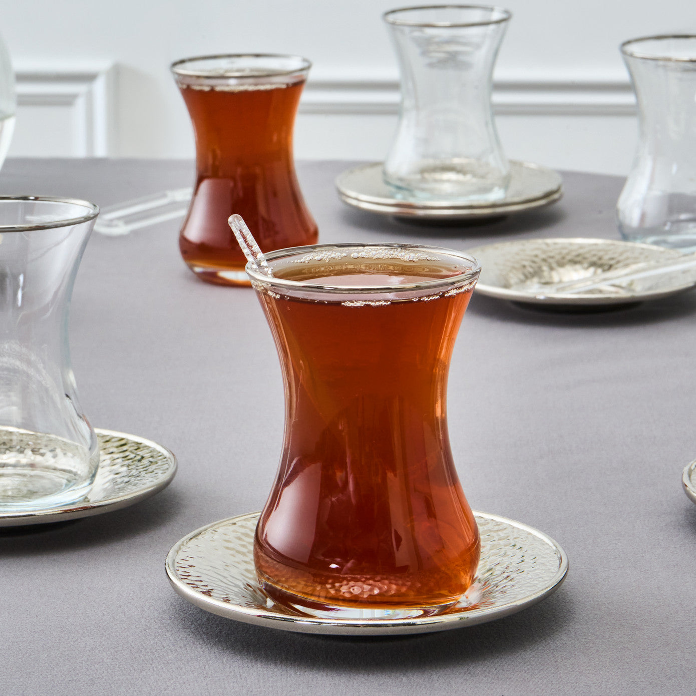 Ada 18 Piece Tea Set for 6 People Platinum