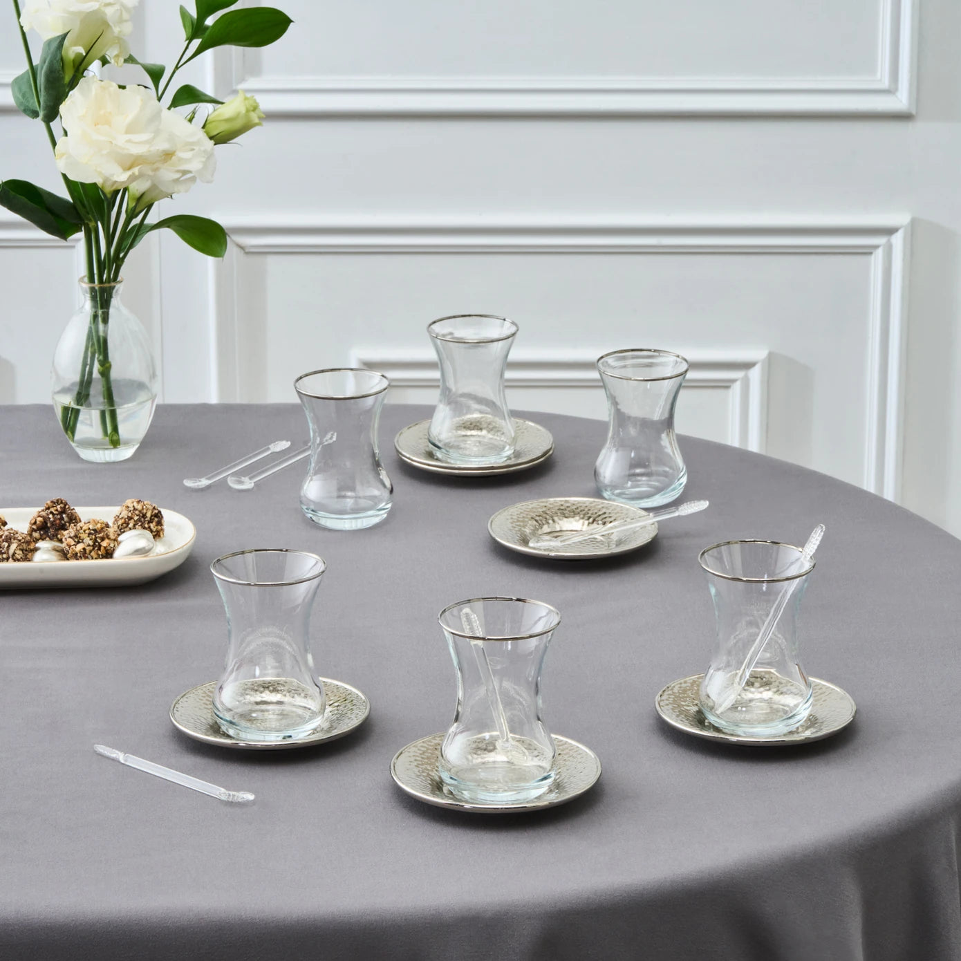 Ada 18 Piece Tea Set for 6 People Platinum