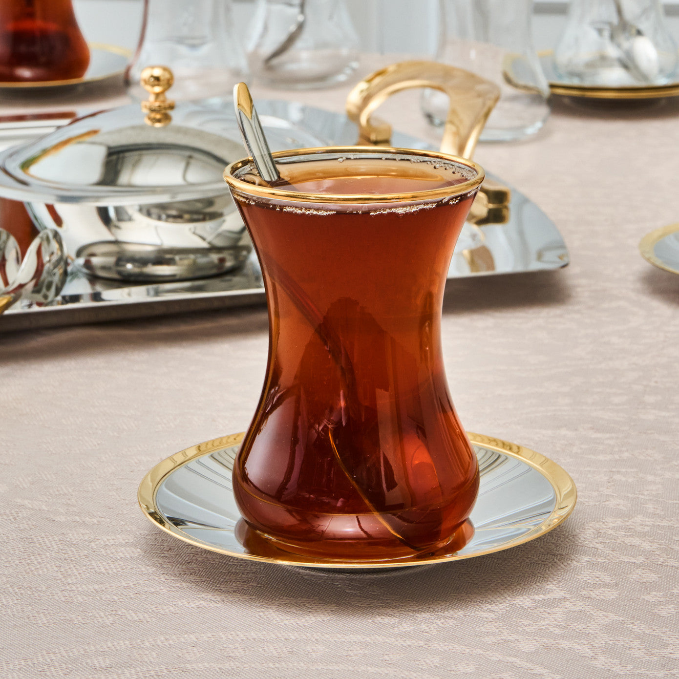 Vista 40 Piece Tea Set for 12 People Gold