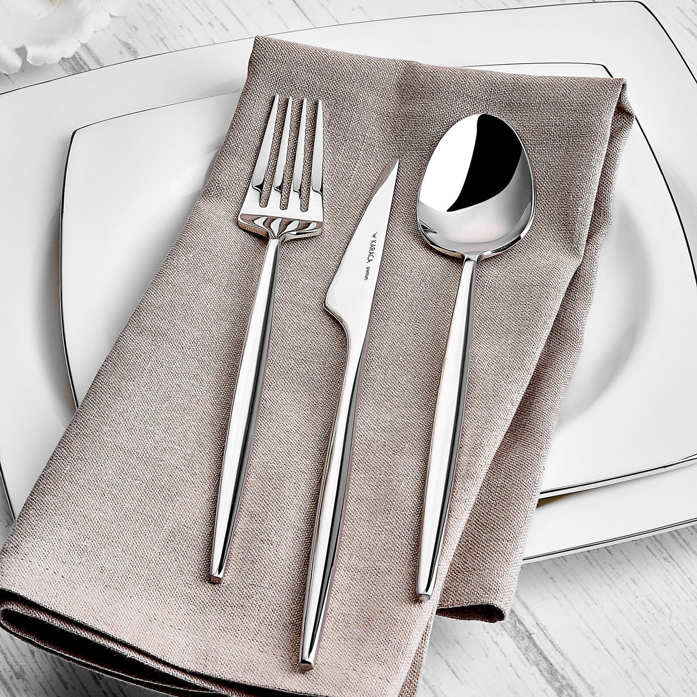 316 Premium Moongate Platinum 12 Person 84 Piece Cutlery Set