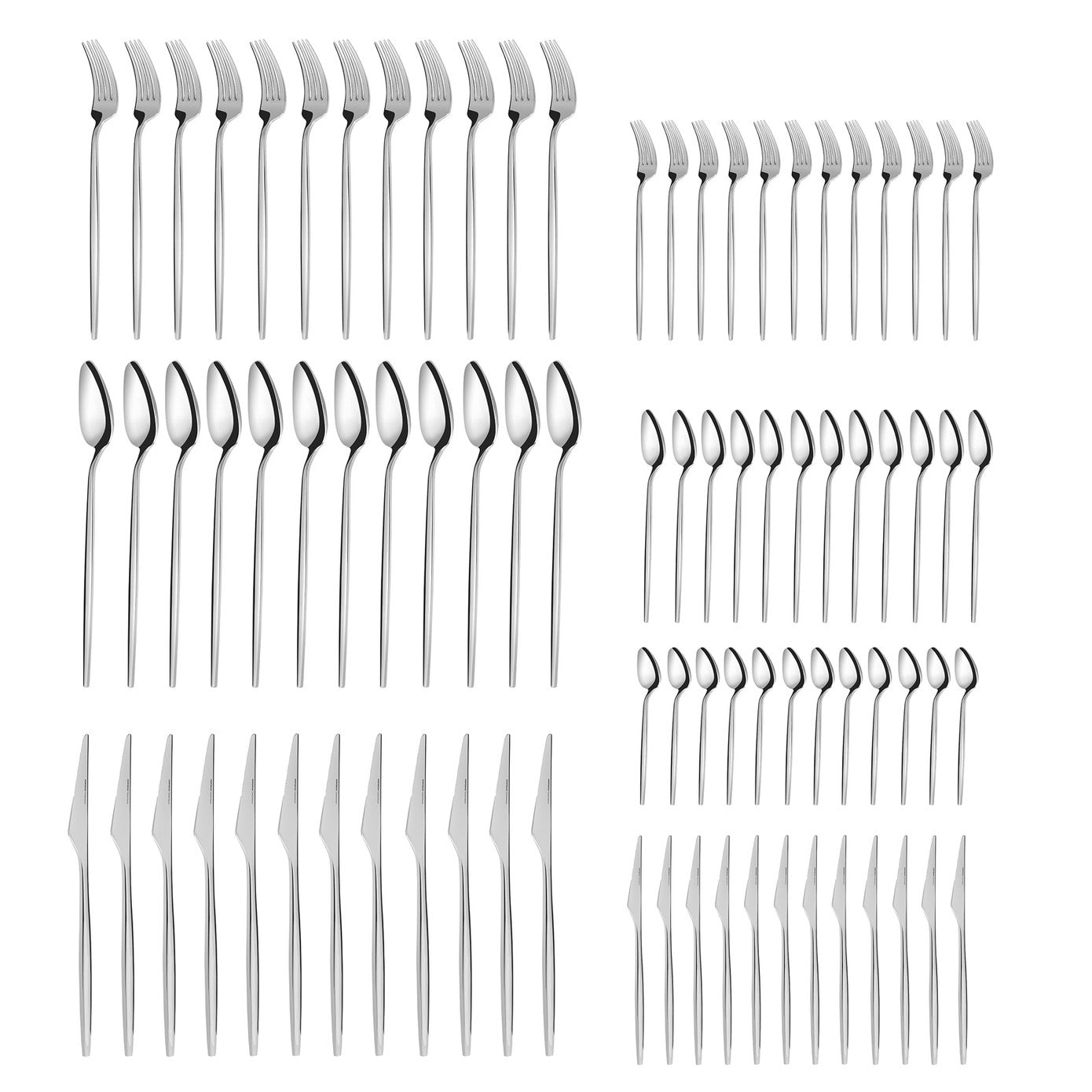 316 Premium Moongate Platinum 12 Person 84 Piece Cutlery Set