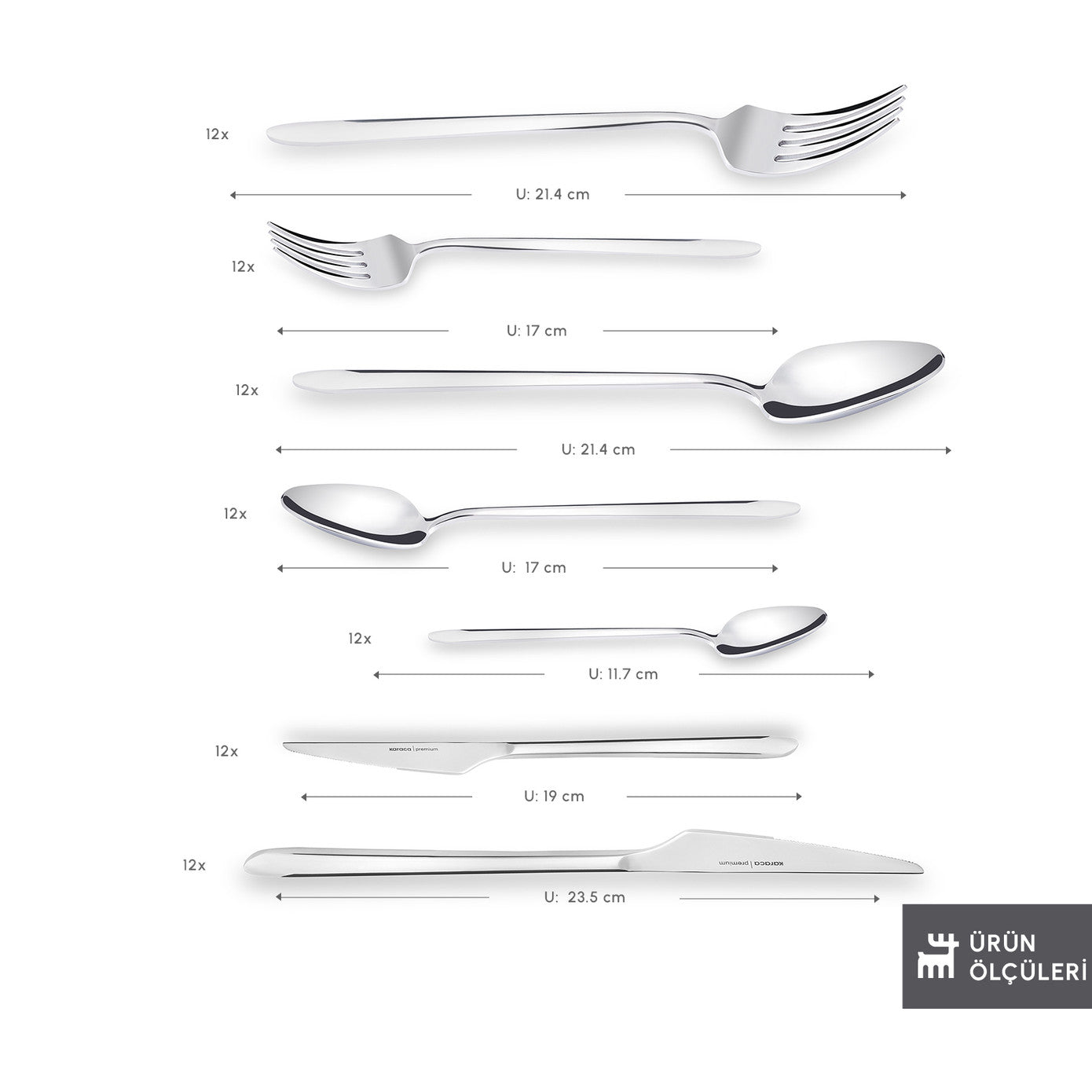 316+ Premium Stark Platinum 12 Person 84 Piece Cutlery Set