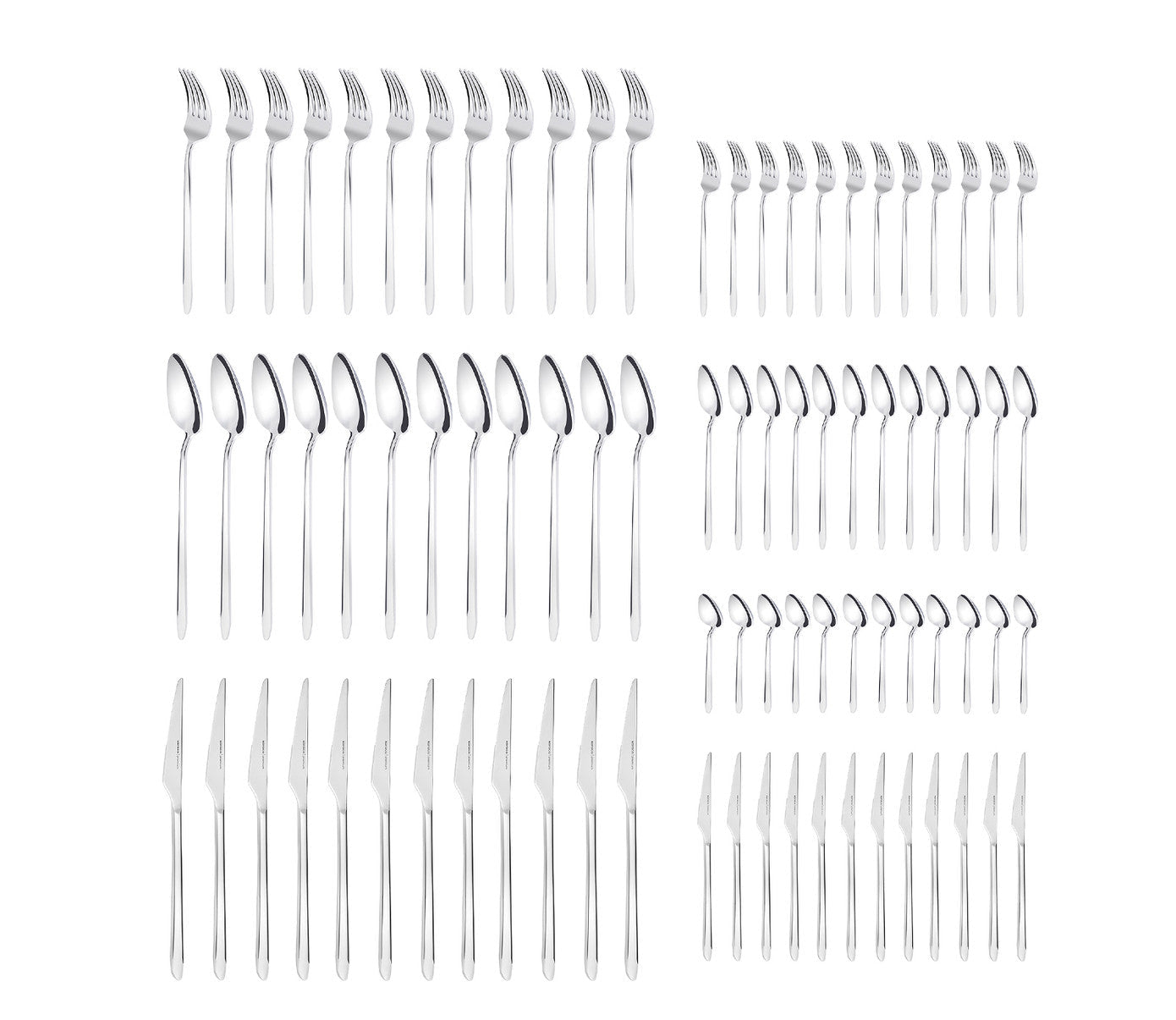 316+ Premium Stark Platinum 12 Person 84 Piece Cutlery Set