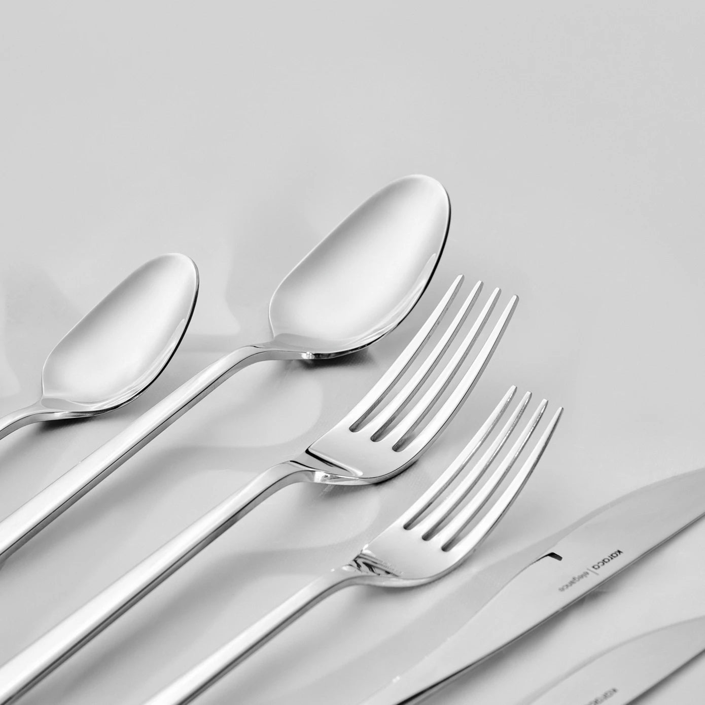 Karaca Elegance New Everest Platinum 12 Person 84 Piece Cutlery Set for 12 People