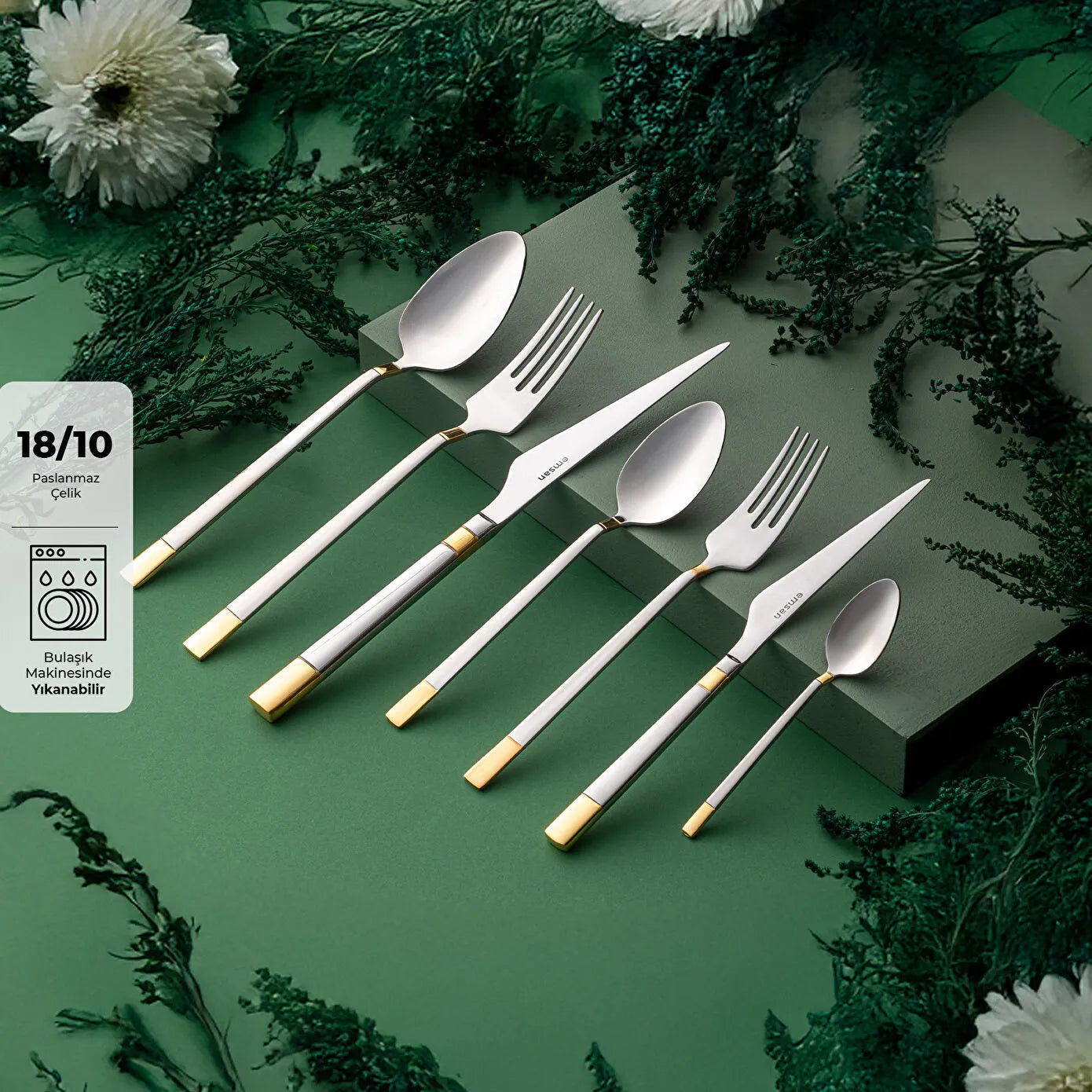 Elegance Duru Gold 84 Piece Luxury Boxed Cutlery Set for 12 People
