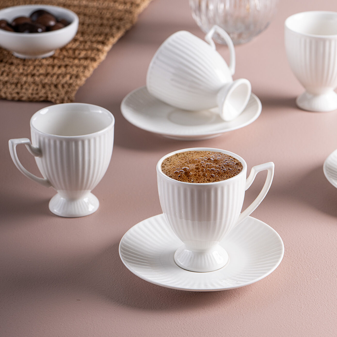 Mahir Coffee Cup Set for 6 People 90 ml