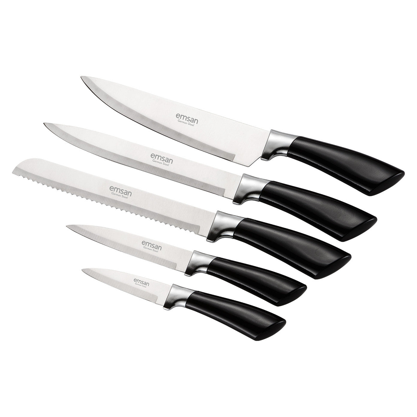 Venice 6 Piece Knife Set Black