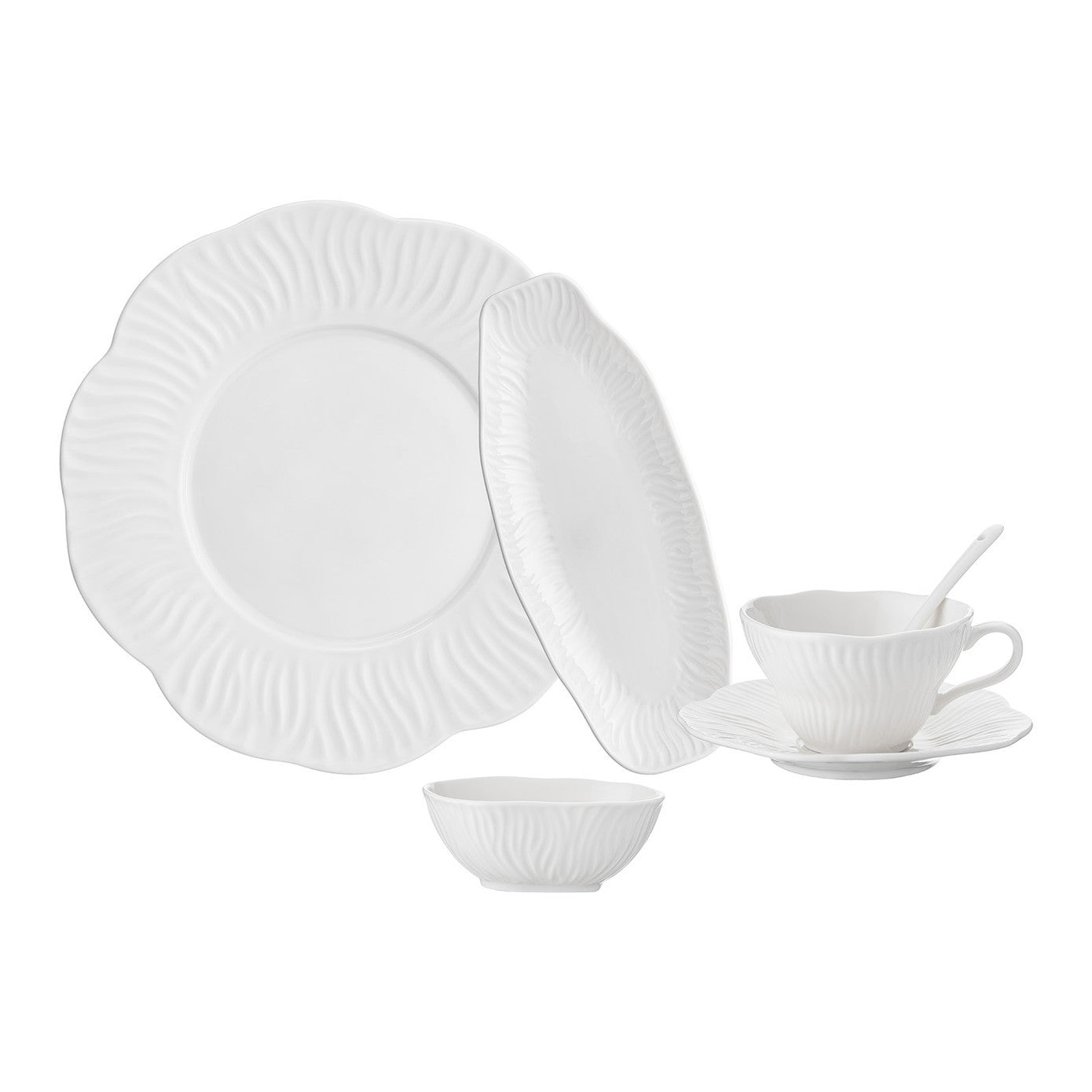 Flowery Porcelain 30 Piece Breakfast Set