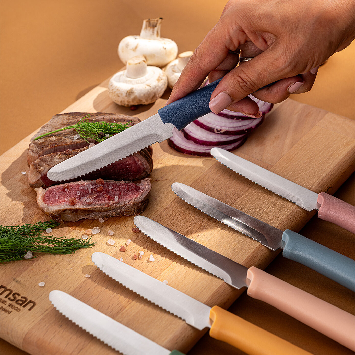 Emsan Rustic 6-Piece Steak Knife Set