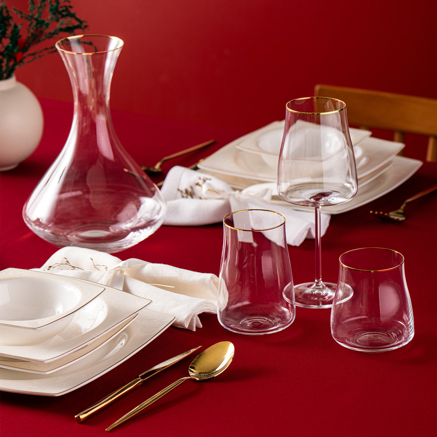 Emsan Brillante 19 Piece Glass Set Gold