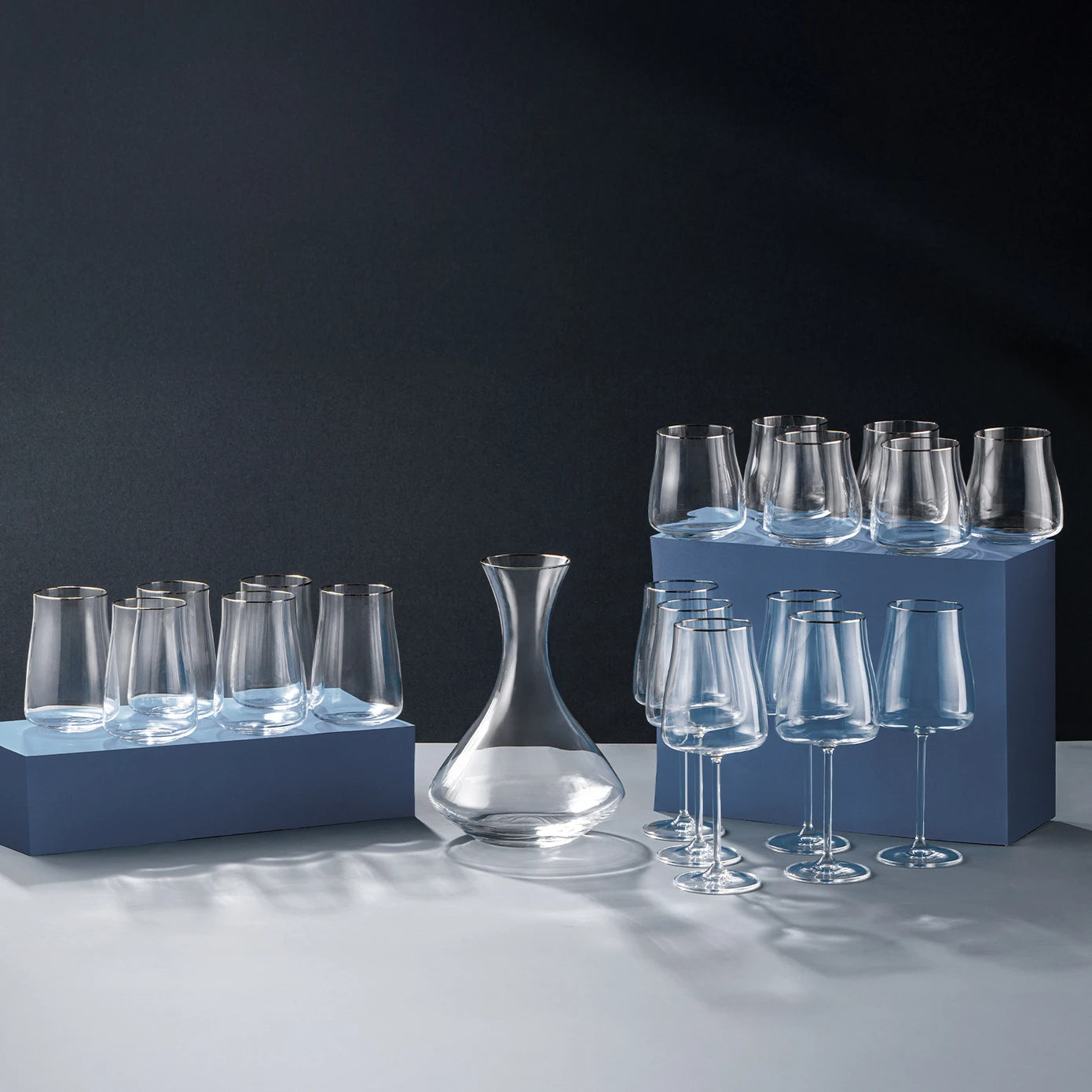 Emsan Brillante 19 Piece Glass Set Platinum