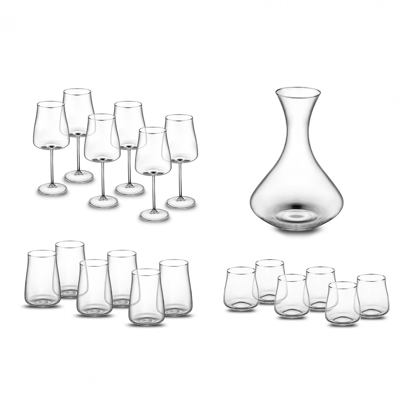 Emsan Brillante 19 Piece Glass Set Platinum