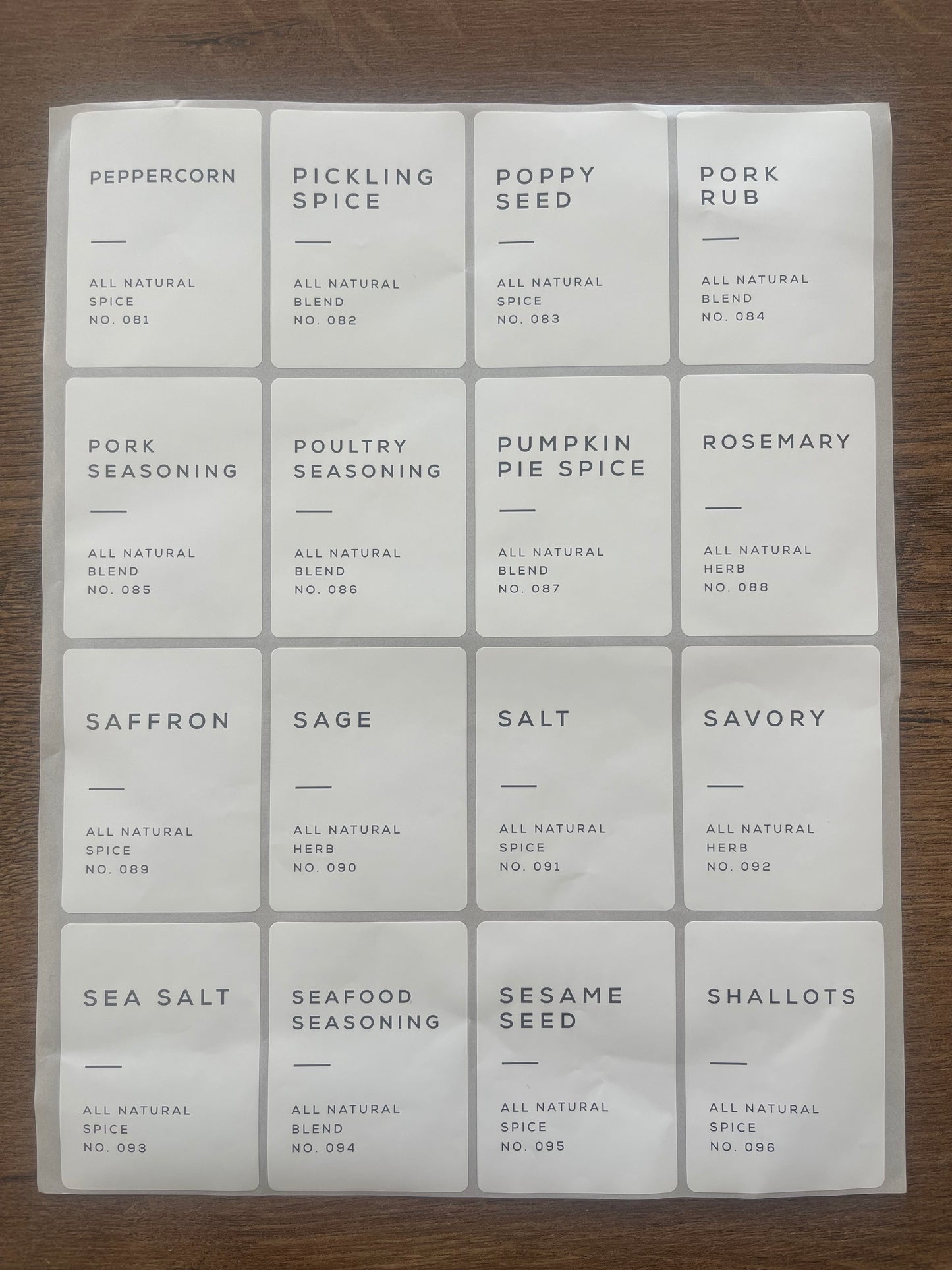 Spice Labels 160 pcs