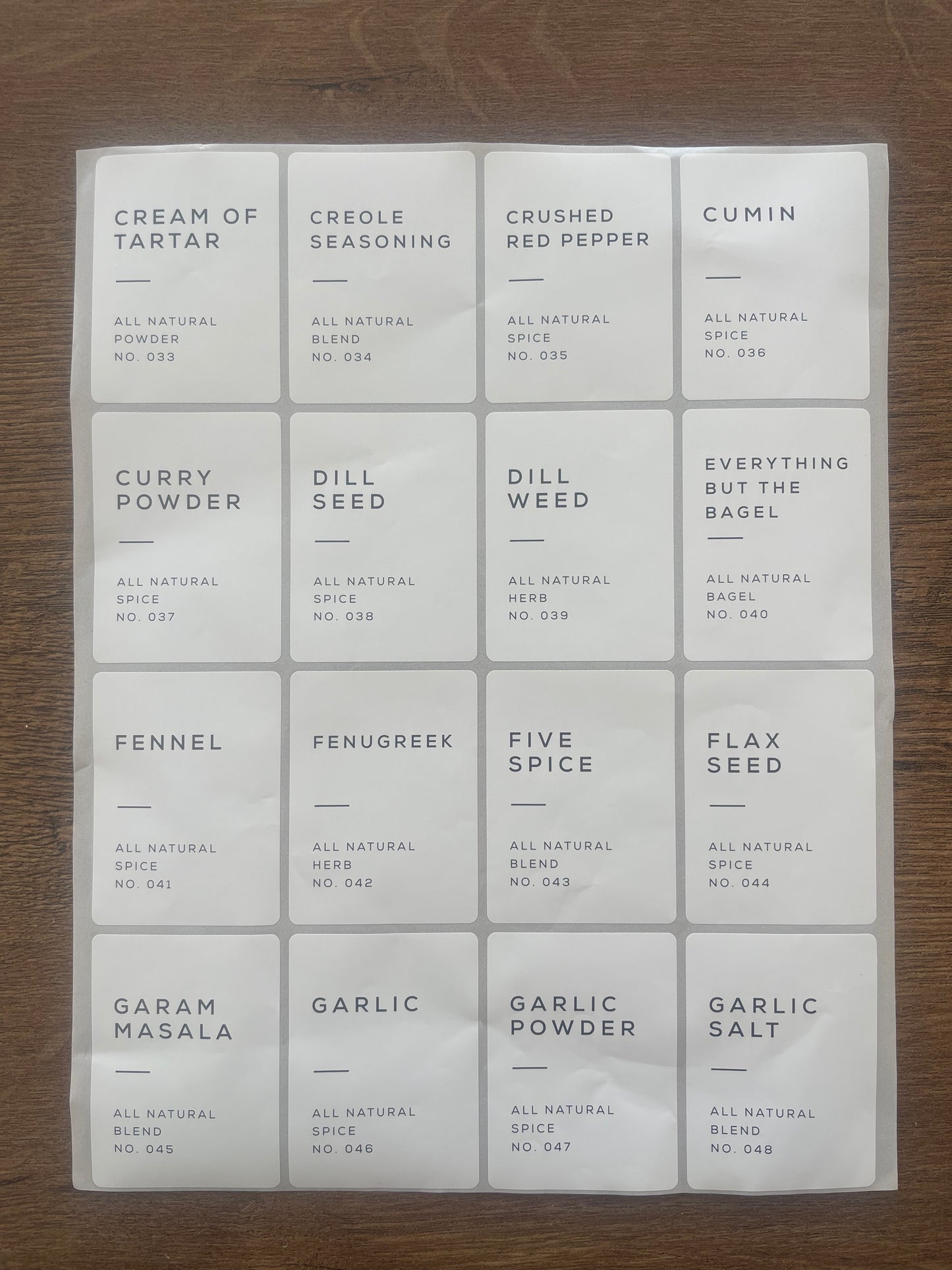 Spice Labels 160 pcs