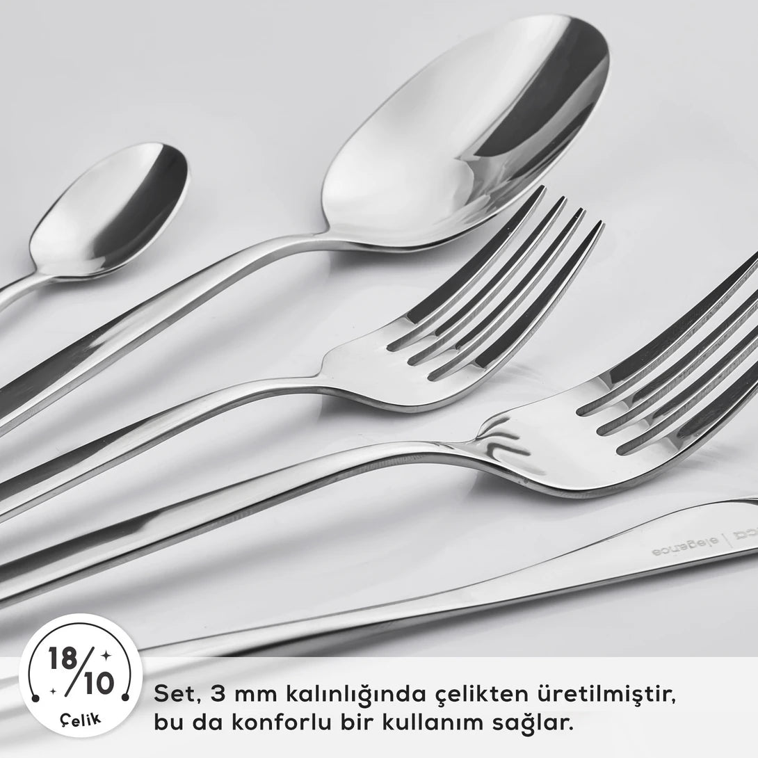 Lisbon Platinum 12 Person 60 Piece Cutlery Set