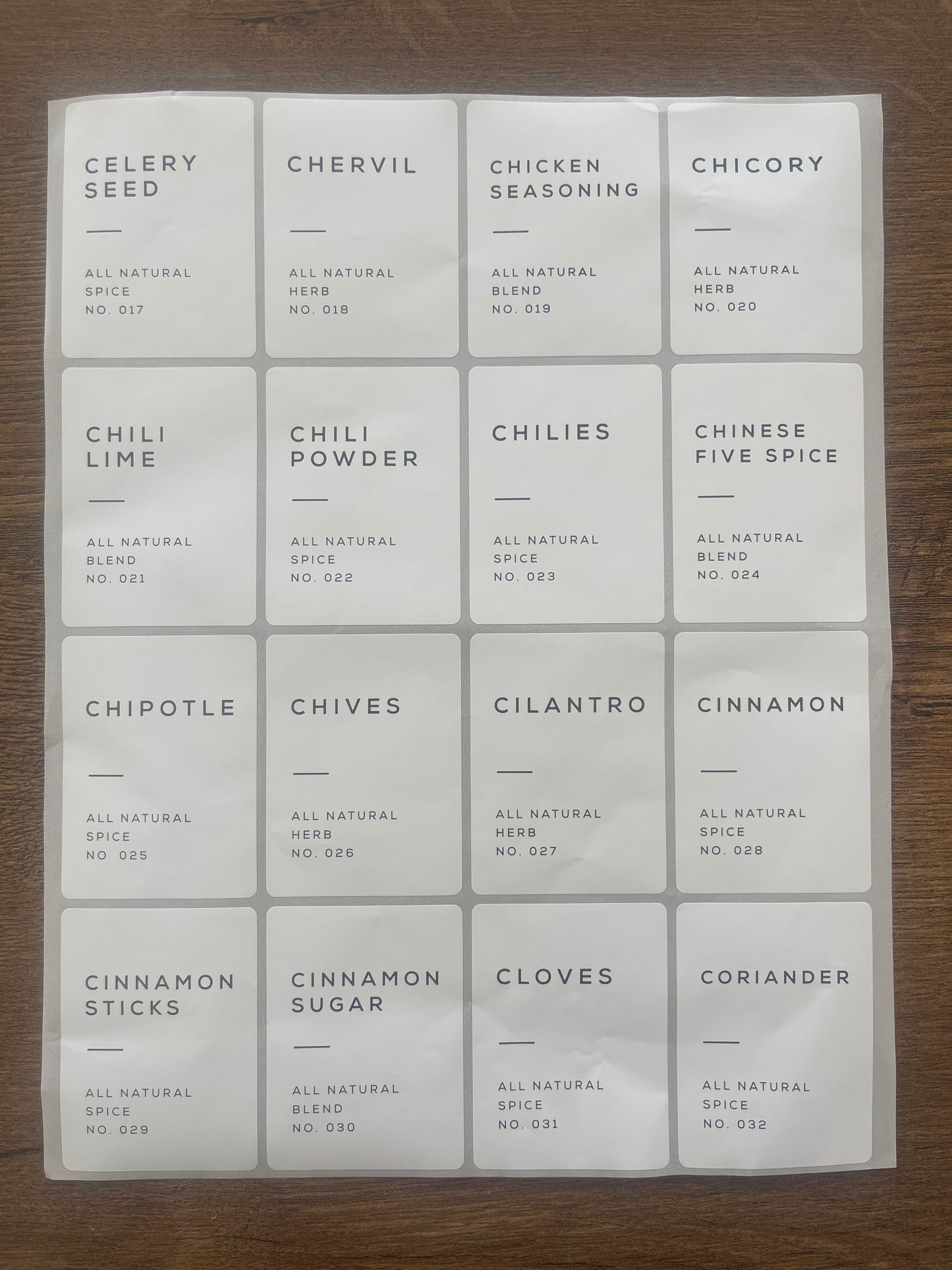 Spice Labels 160 pcs