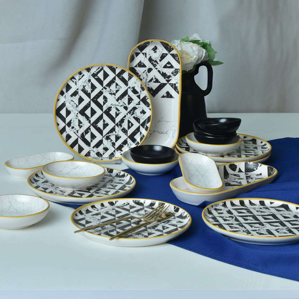 Trigon Marble Breakfast Set 18 Pieces 6 Person