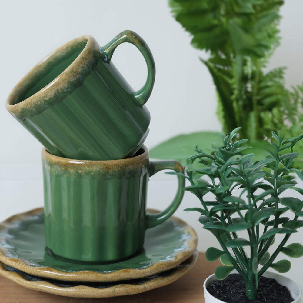 Shizen Green Sirius Coffee Set 12 Pieces 6 Person