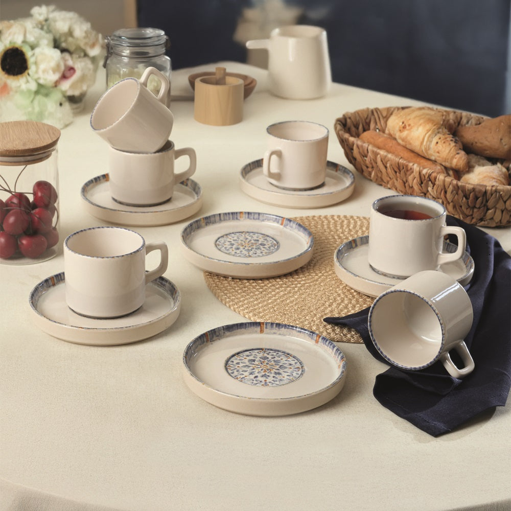 Sapphire Stackable Tea Set 12 Pieces for 6 People