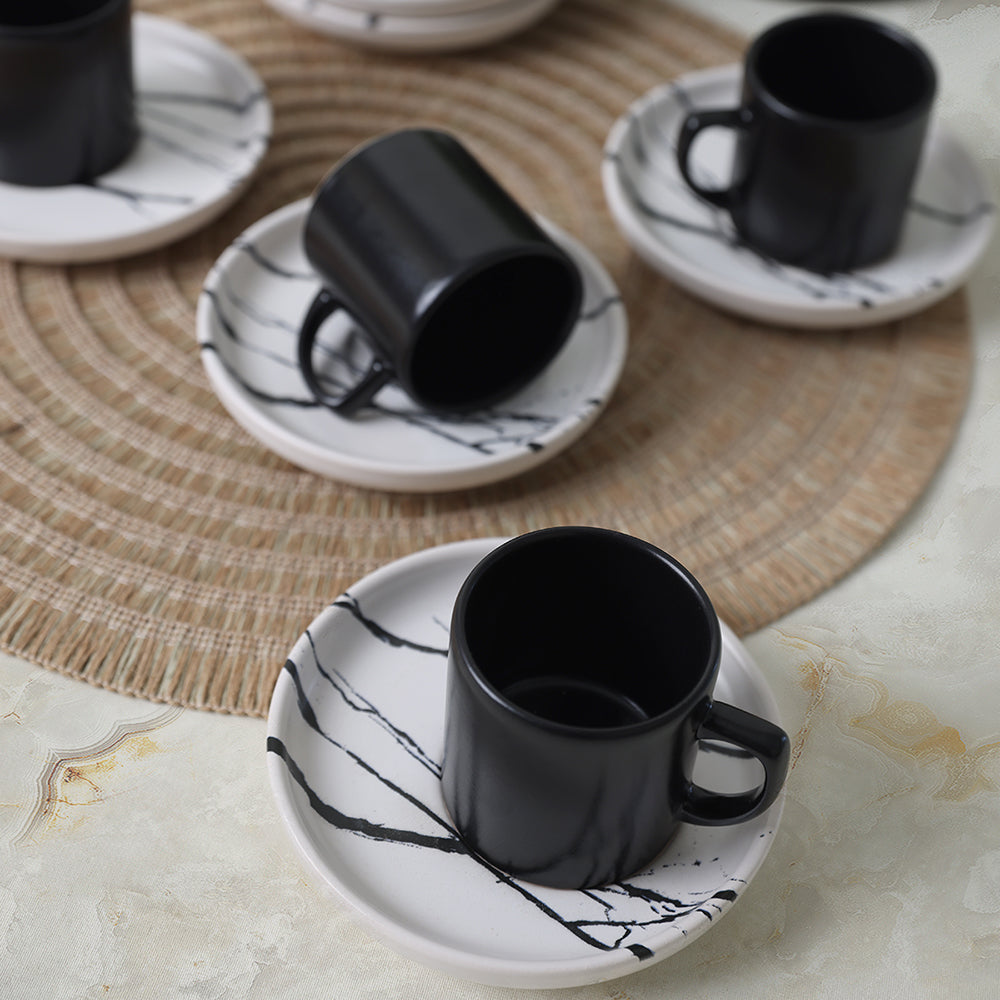 Marble Coffee Set 12 Pieces 6 Person