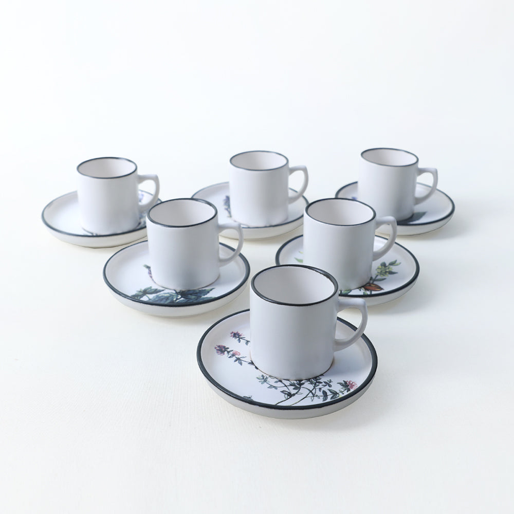 Flower Garden Nordic Coffee Set 12 Pieces 6 Person