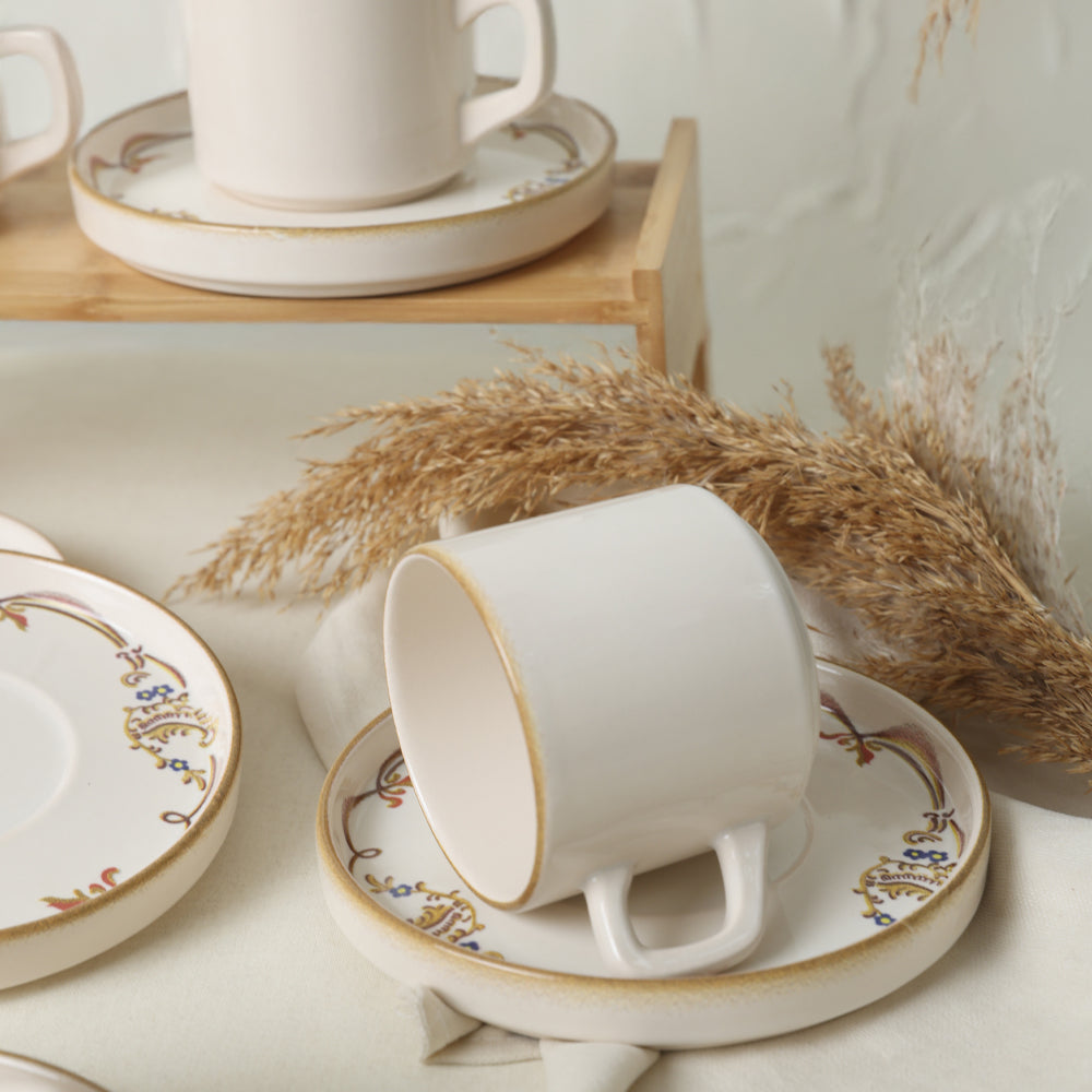 Bronze Bloom Stackable Tea Set 12 Pieces for 6 People