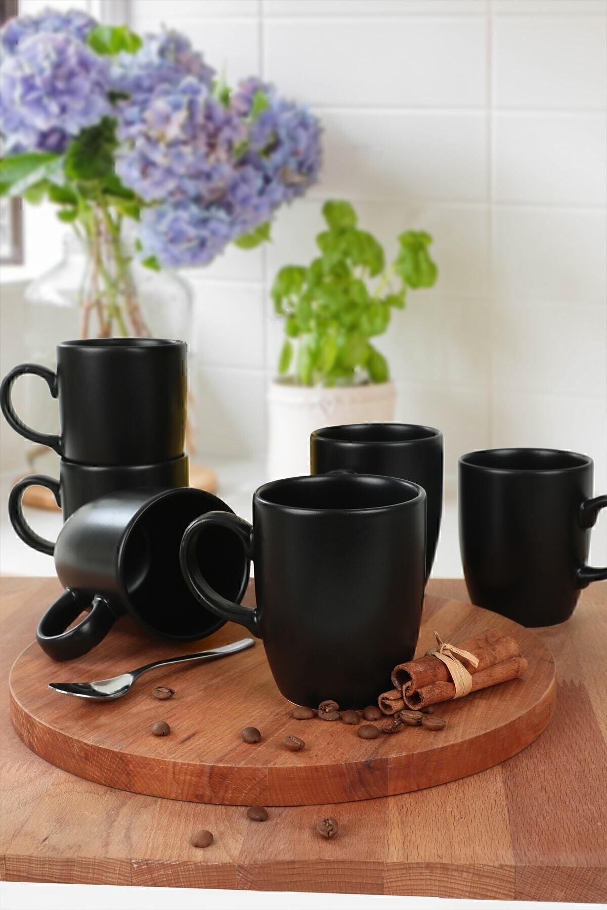 Matte Black Cloud Mug, 9 cm, 6 Pieces