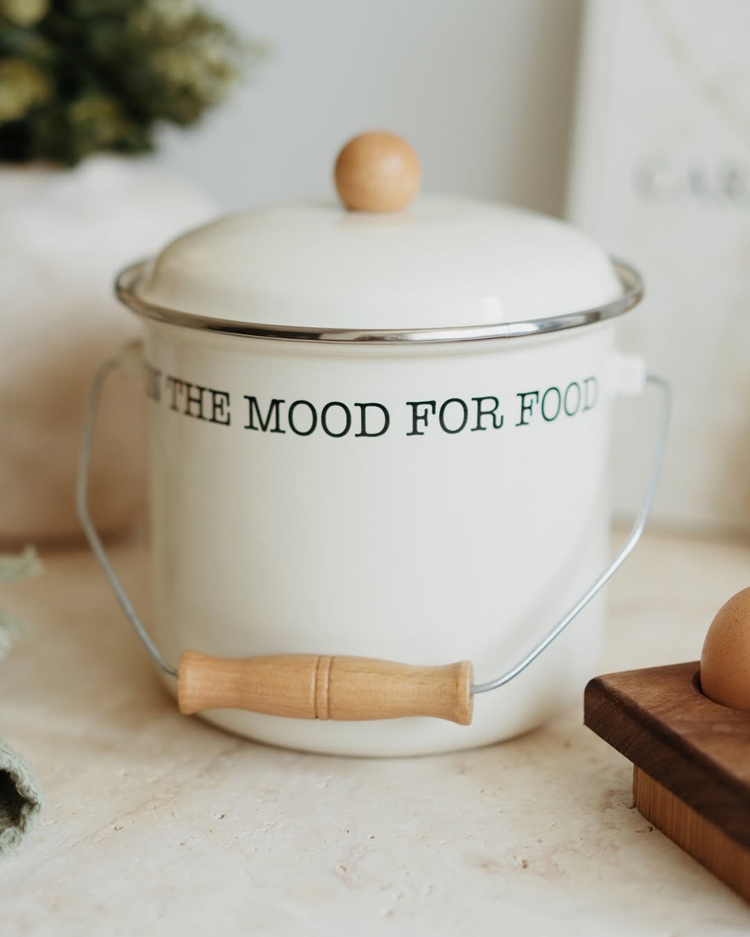 Mood Wooden Detailed Enamel Yogurt/Legume Jar
