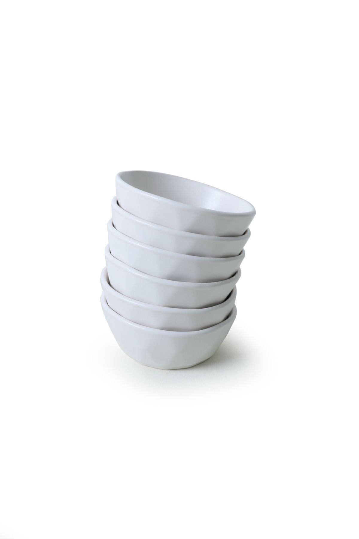 Matte White Crystal Snack Bowl 12 cm 6 Pieces