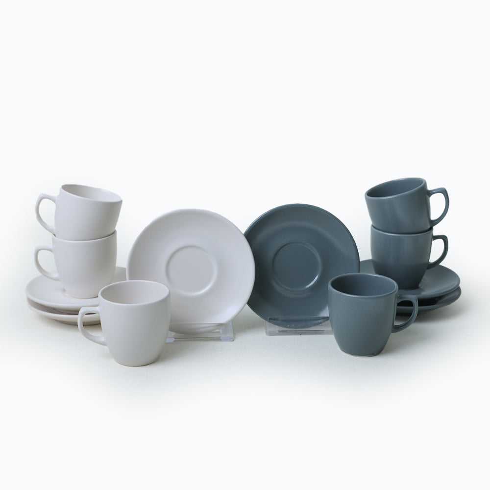 Green White Magic Coffee Set 12 Pieces for 6 People