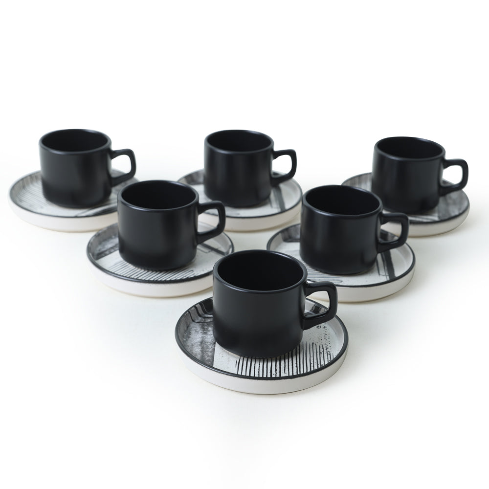Shadowy Stackable Tea Set 12 Pieces for 6 People