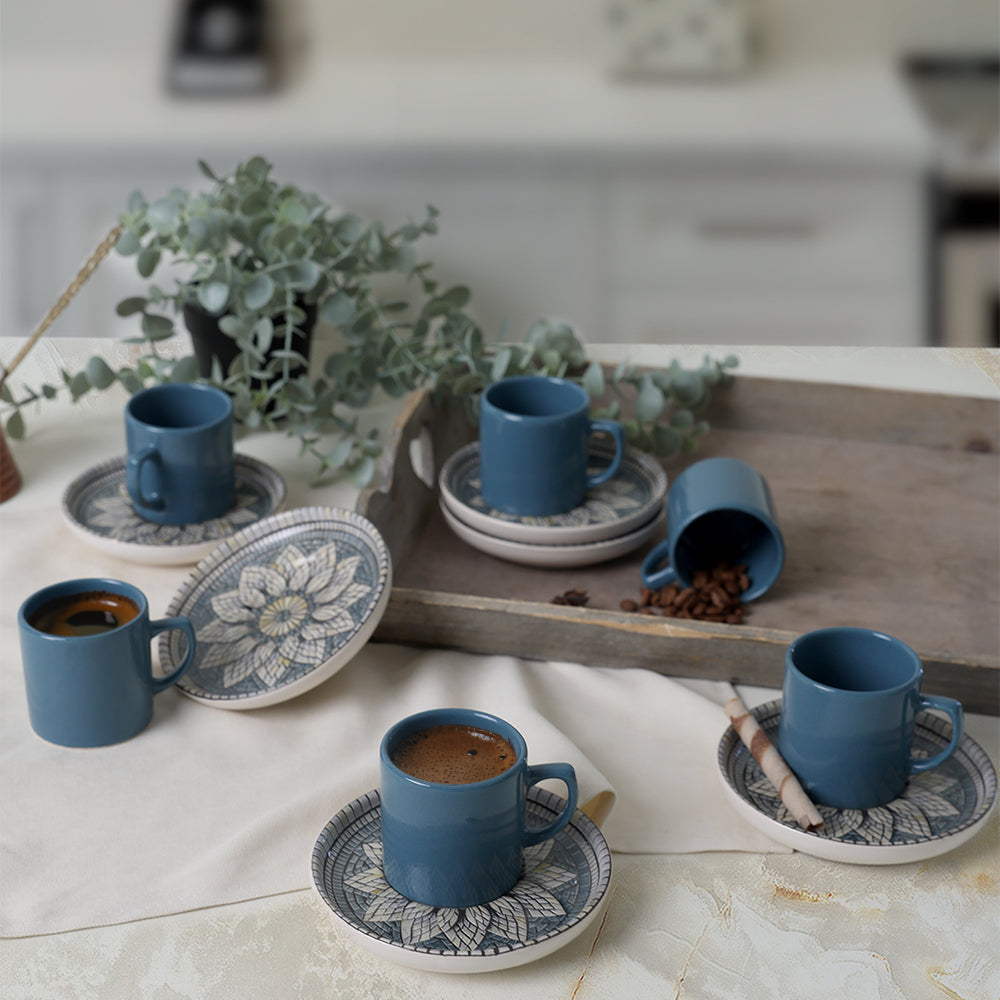 Mosaic Marvels Coffee Set 12 Pieces 6 Person