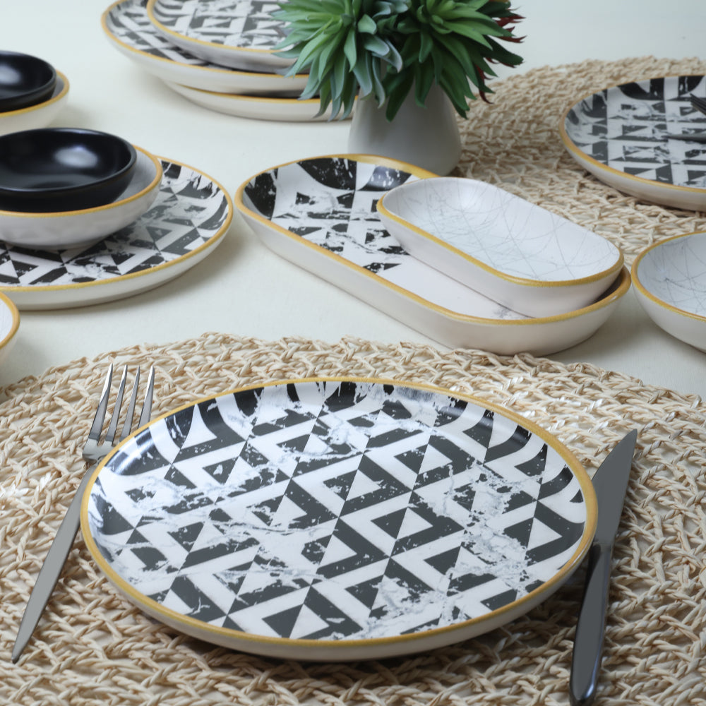 Trigon Marble Breakfast Set 18 Pieces 6 Person