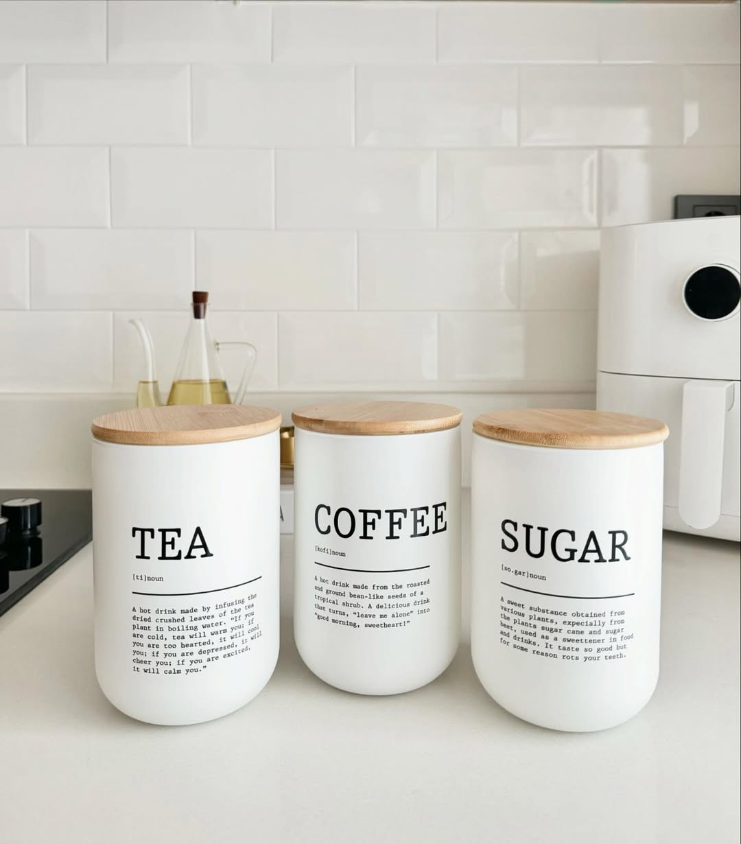 3 Piece Bamboo Jar Set