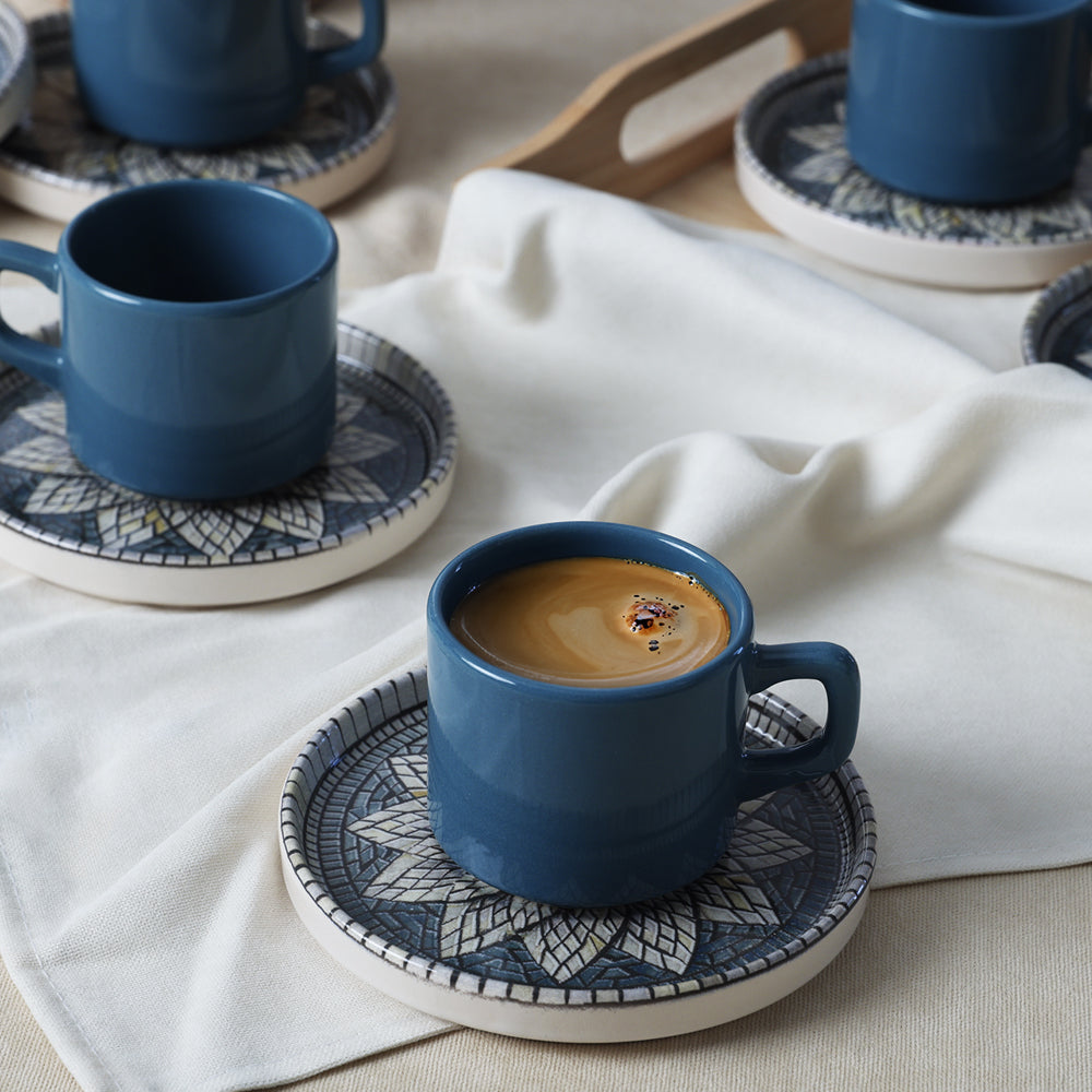 Mosaic Marvels Stackable Tea Set 12 Pieces for 6 People
