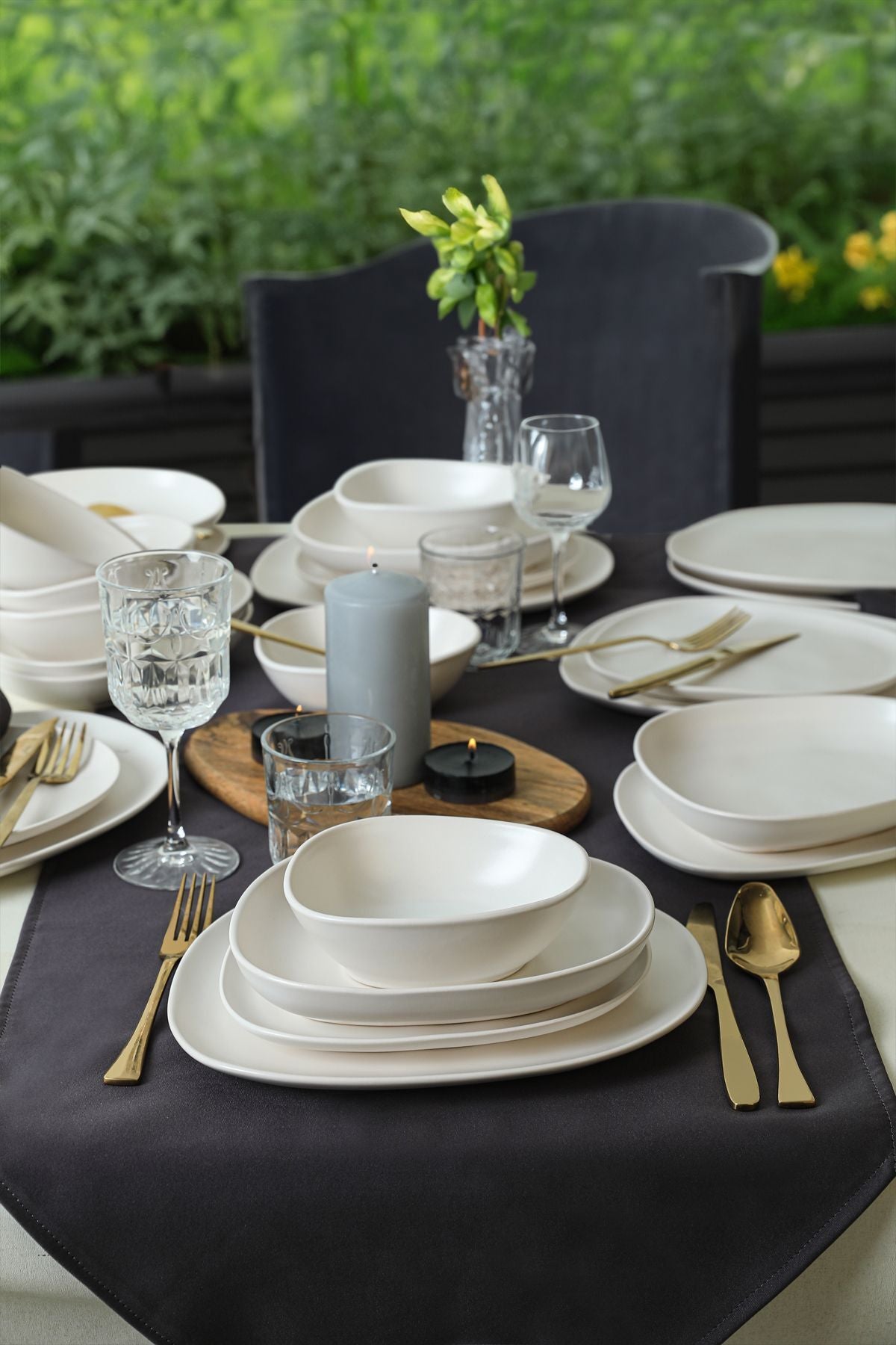 Tetra Matte White Dinner Set 24 Pieces for 6 People