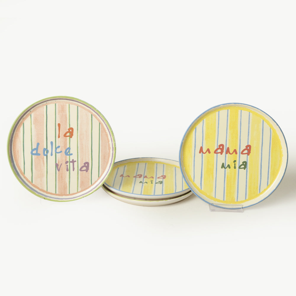Mama Mia & La Dolce Vita Cake Plate 22 Cm 4 Pieces