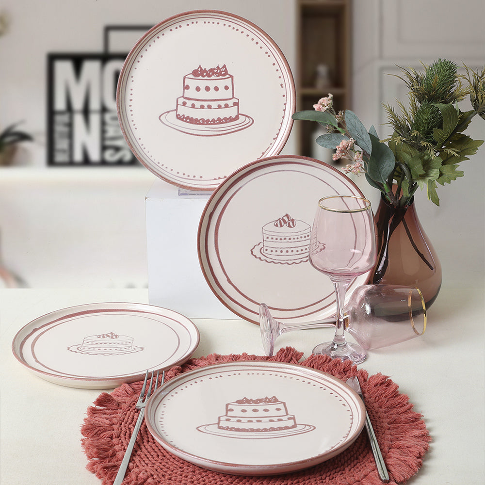 Pink Cake Nordic Cake Plate 22 Cm 4 Pieces