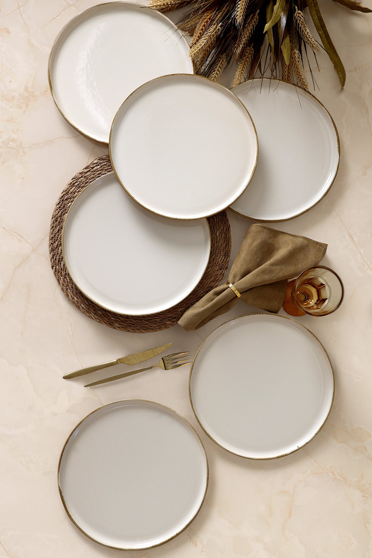 Straw Nordic Serving Plate 28 cm 6 Pieces