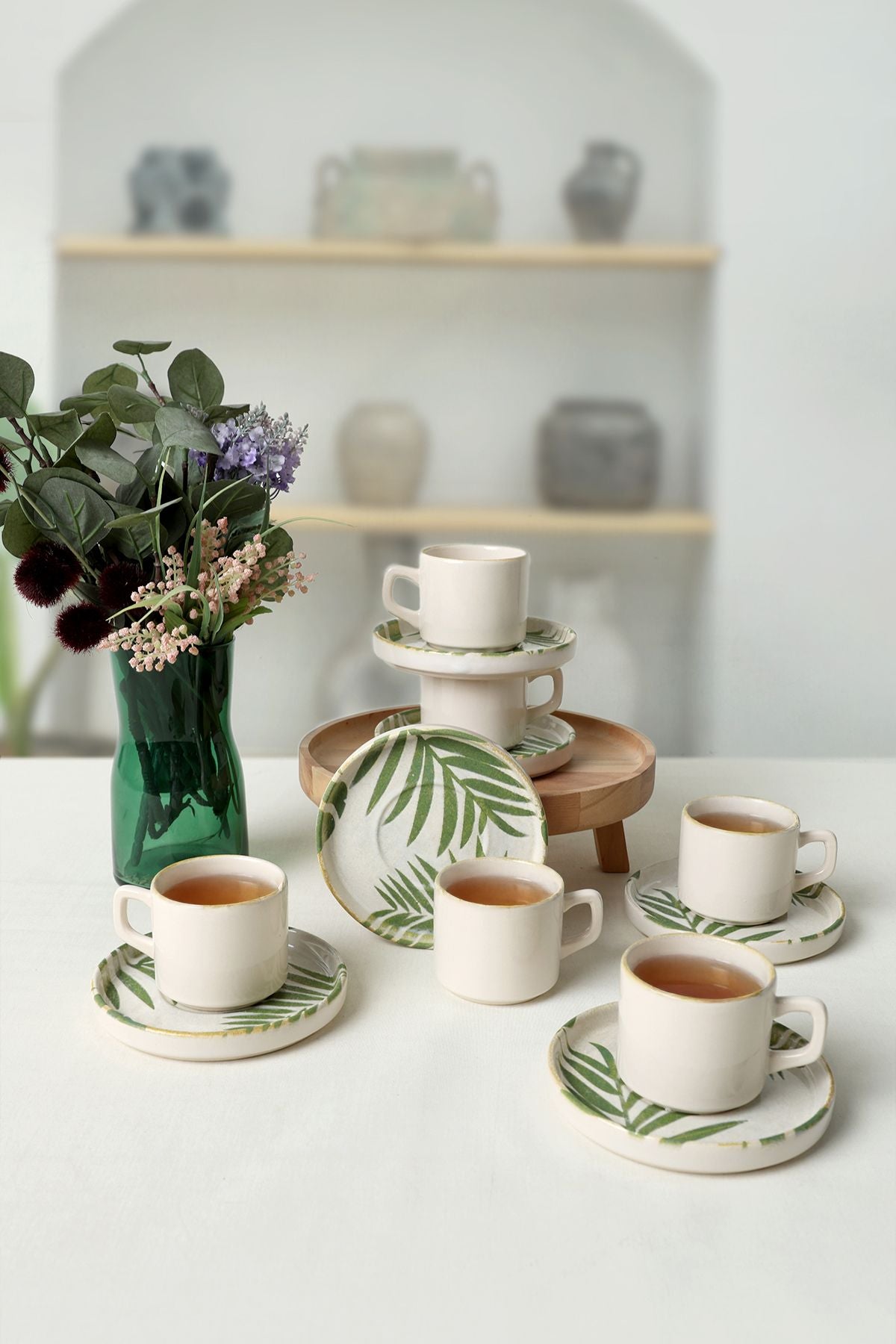 Forest Stackable Tea Set 12 Pieces for 6 People