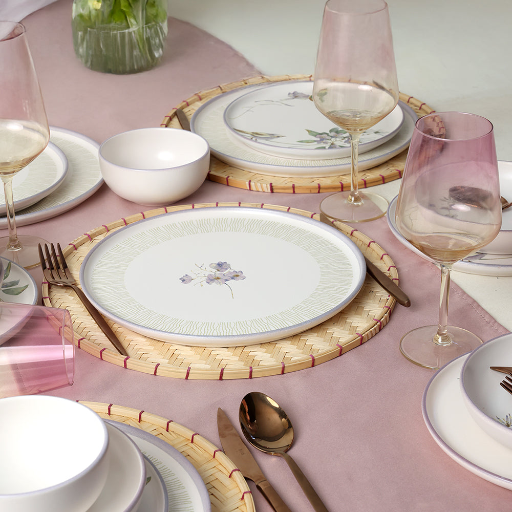Purple Bloom Nordic Dinner Set 24 Pieces for 6 People