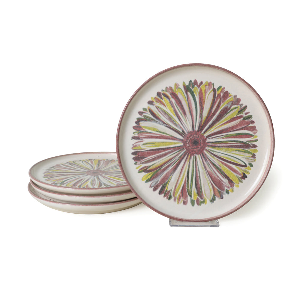 Serene Flower Nordic Cake Plate 22 Cm 4 Pieces